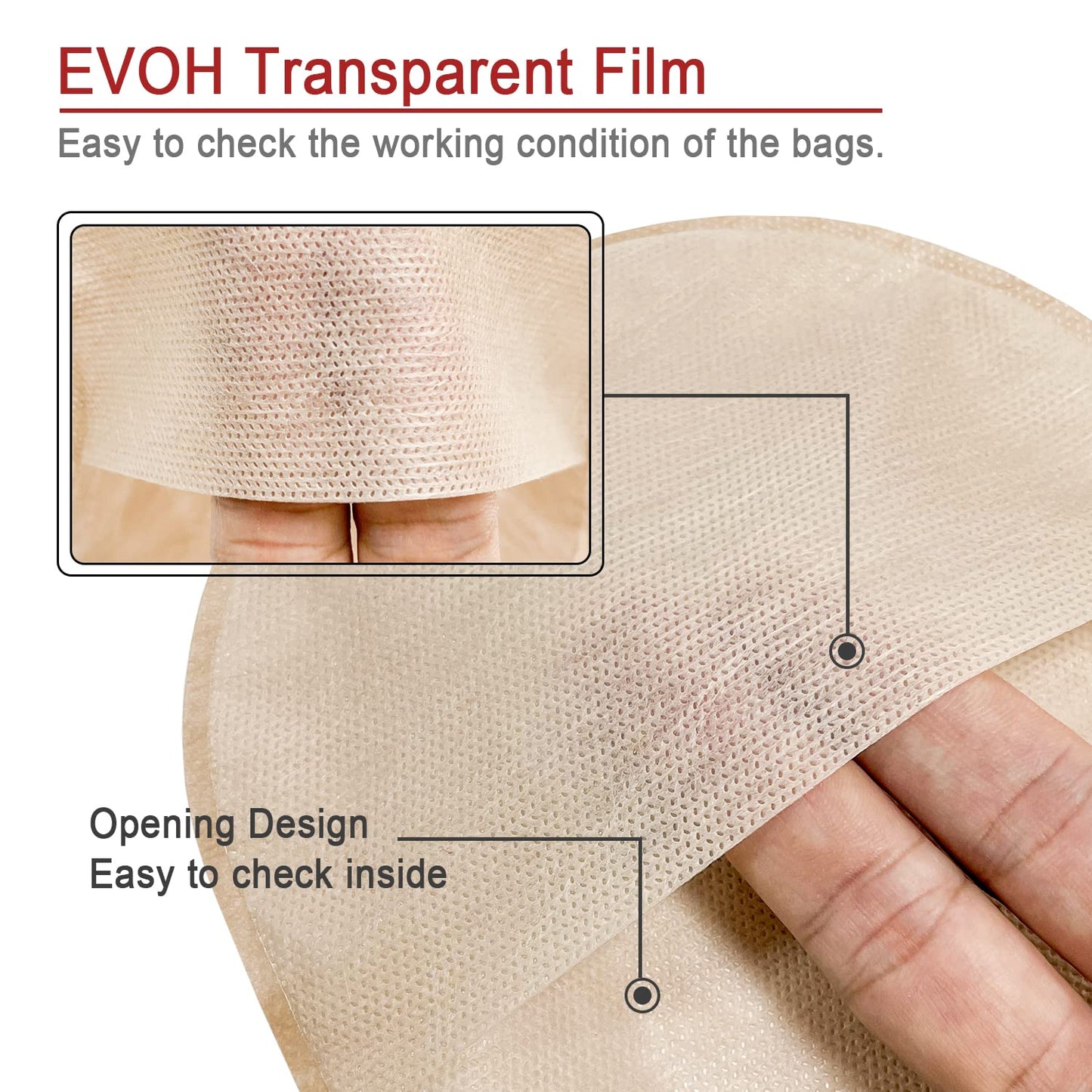 Soft non-woven backing of Carbou urostomy bag for skin comfort