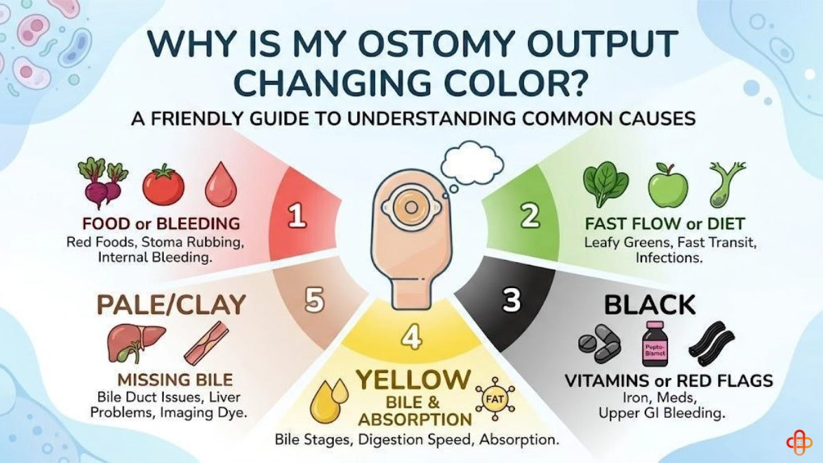 Why is my ostomy output changing color?