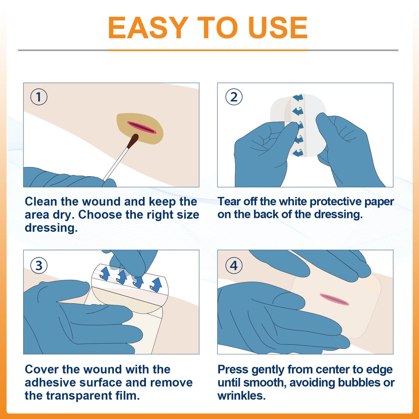 Carbou Hydrocolloid Wound Dressing 4"x4", 20 Individual Pack