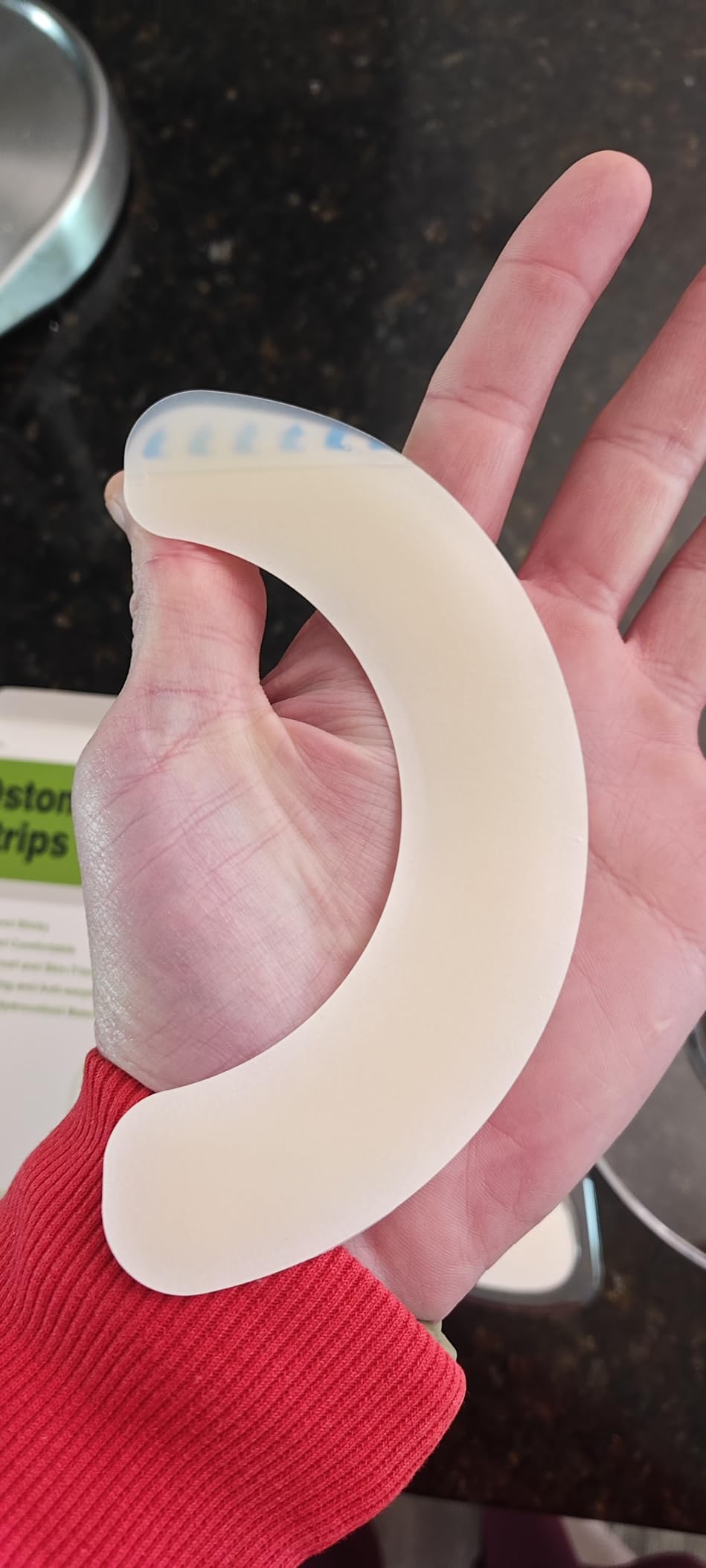 Genuine 5-star reviews for ostomy bag accessory leak-proof strips.