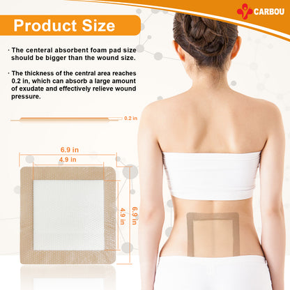 Carbou Silicone Foam Dressing with Adhesive Gentle Border