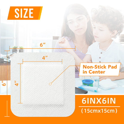 Carbou Island Wound Dressing with Bordered, 6in x 6in