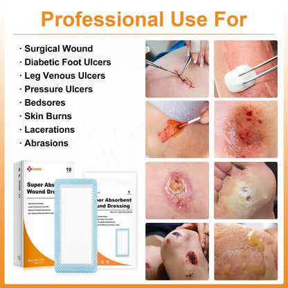 Carbou Super Absorbent Wound Dressing Pads, Non Adhesive