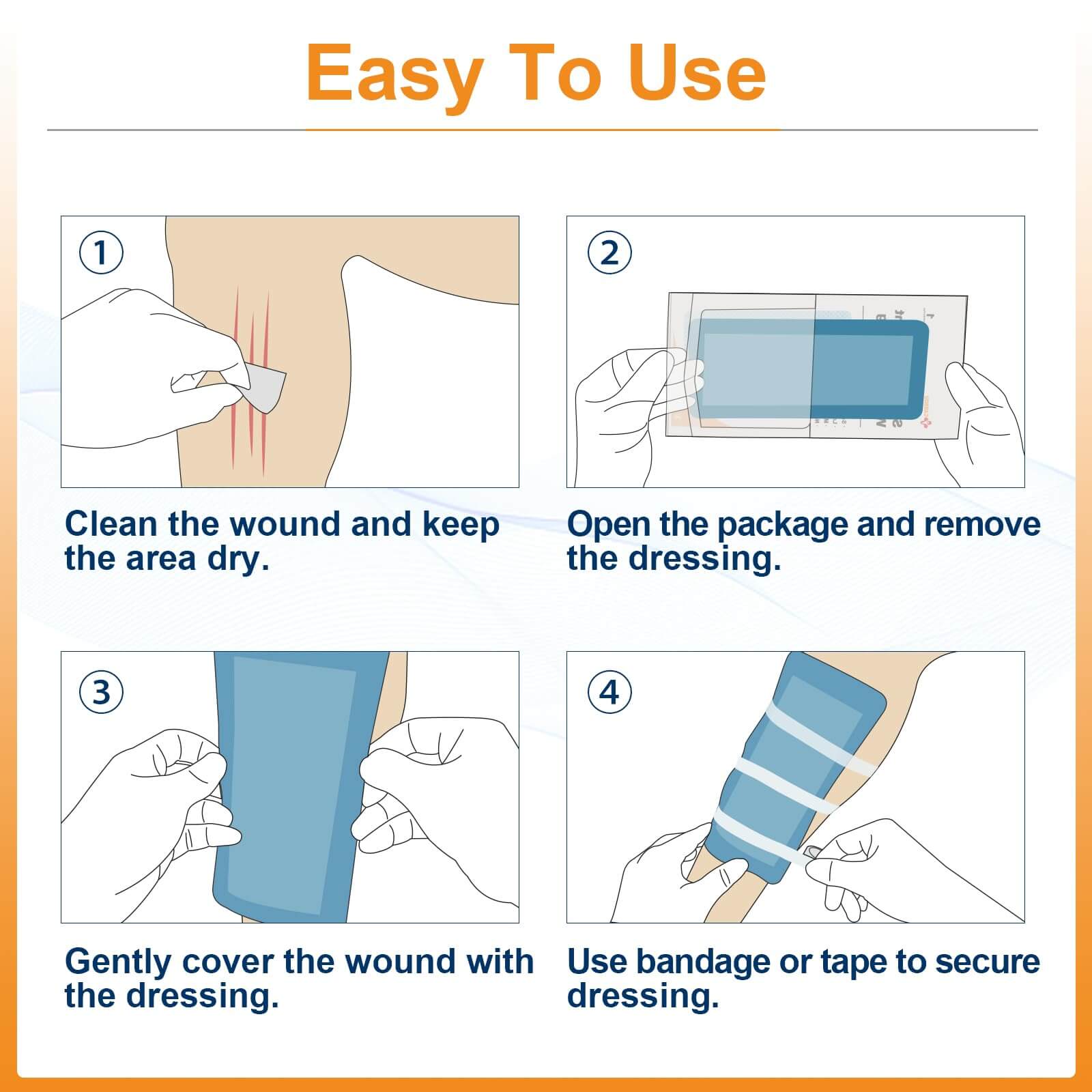 Carbou Super Absorbent Wound Dressing Pads, Non Adhesive