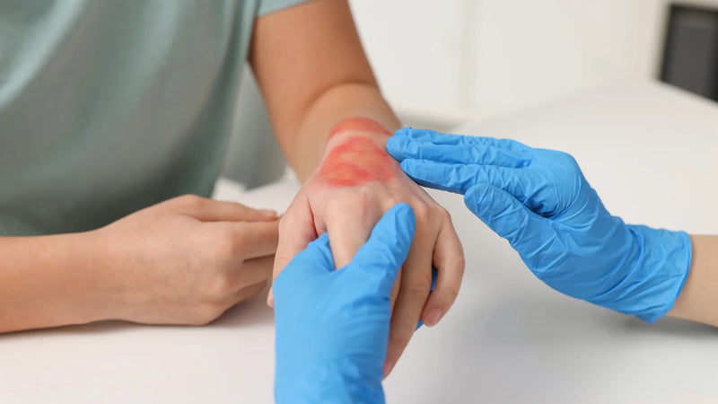 The nurse observed the patient's wound.