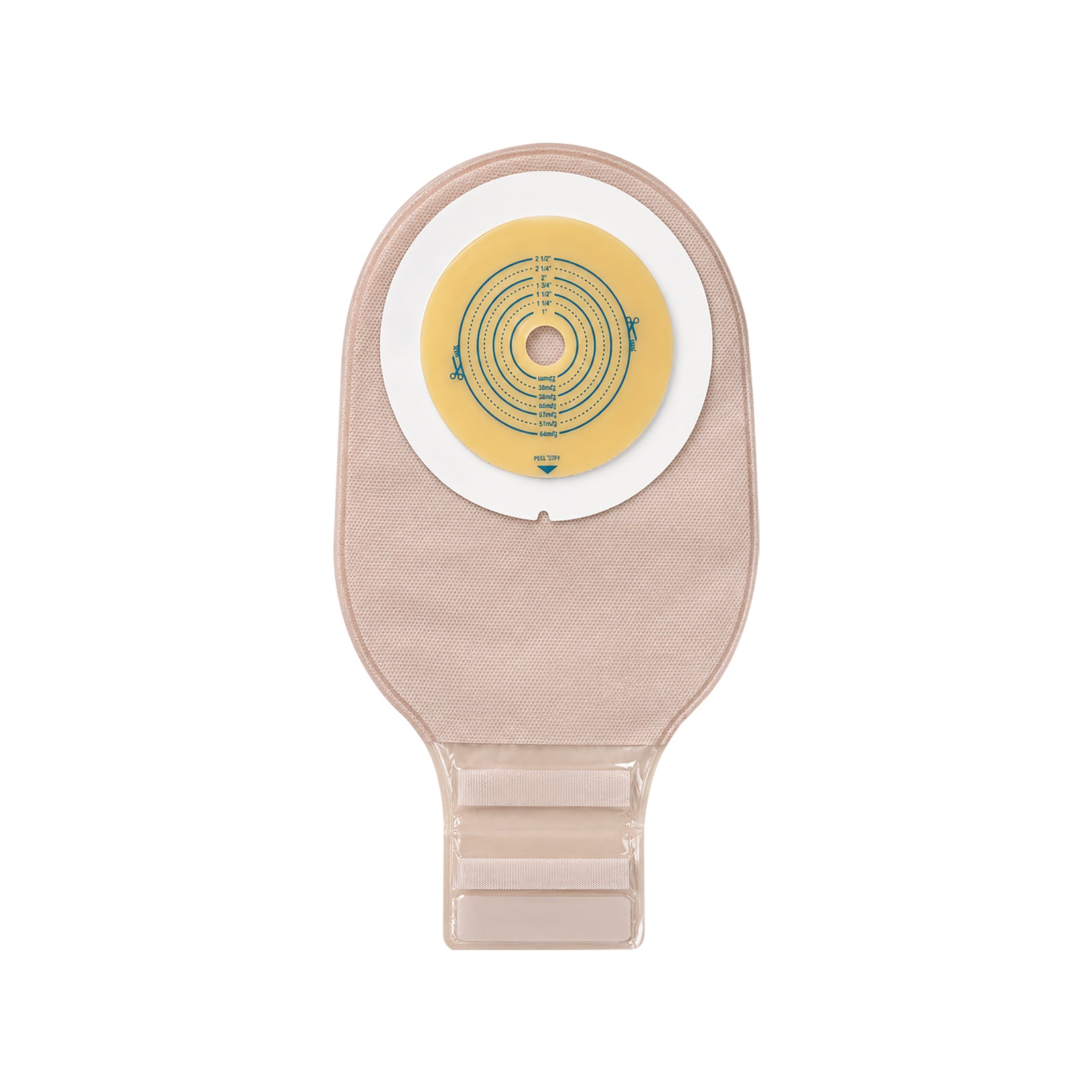 One-piece ostomy bag with Velcro closure and carbon filter by Carbou