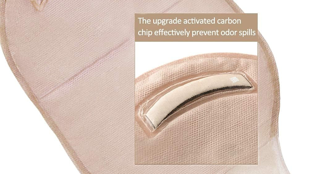 Activated carbon odor filter detail on Carbou ostomy bag for fresh and discreet use