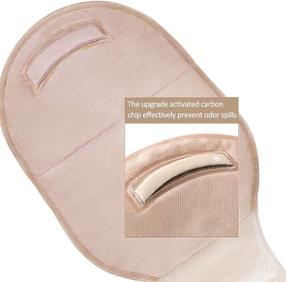 Activated carbon odor filter detail on Carbou ostomy bag for fresh and discreet use