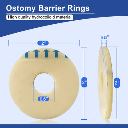 The barrier ring has a diameter of 2" and a thickness of 0.13".