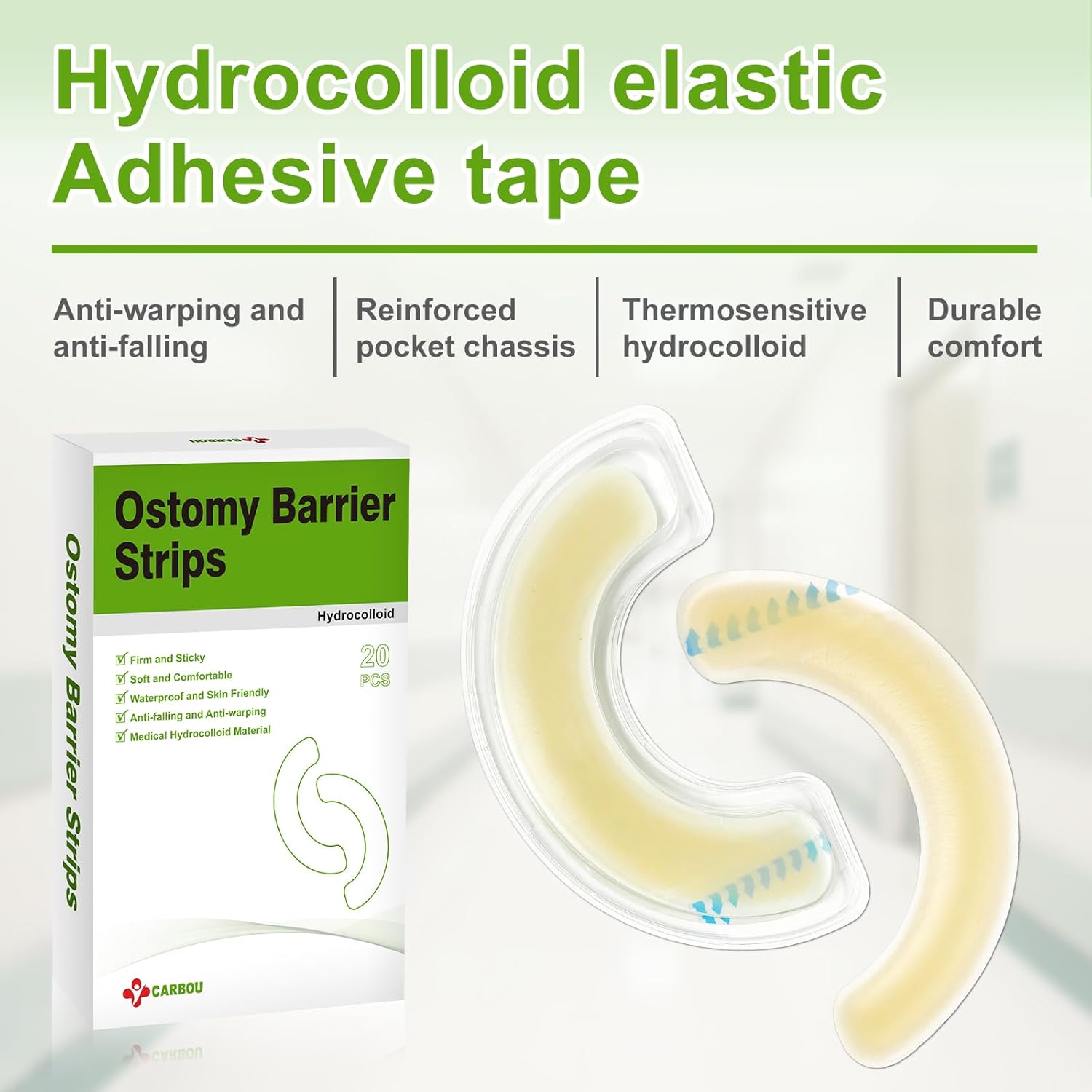 Ostomy barrier strip is anti-warping and anti-falling