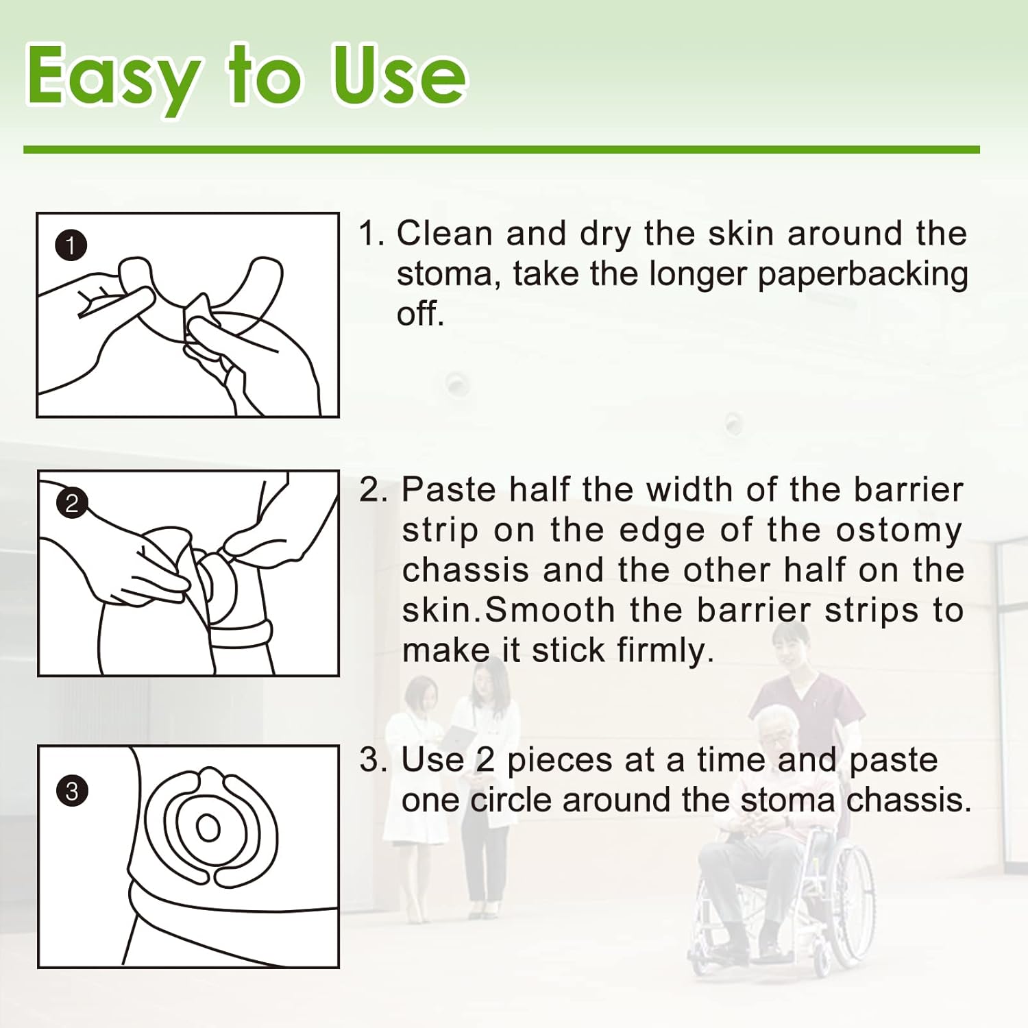 Step-by-step guide to applying ostomy barrier strip around stoma