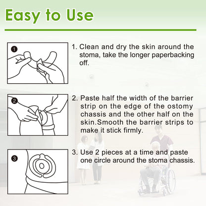 Step-by-step guide to applying ostomy barrier strip around stoma