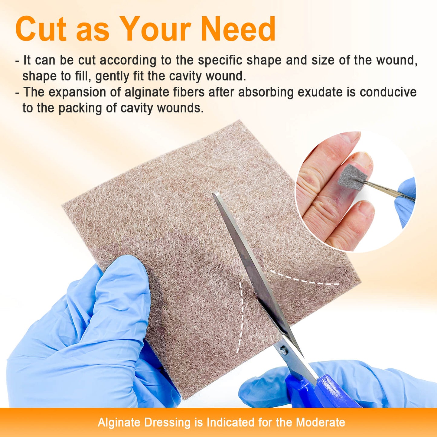 Silver alginate dressing can cut as your need