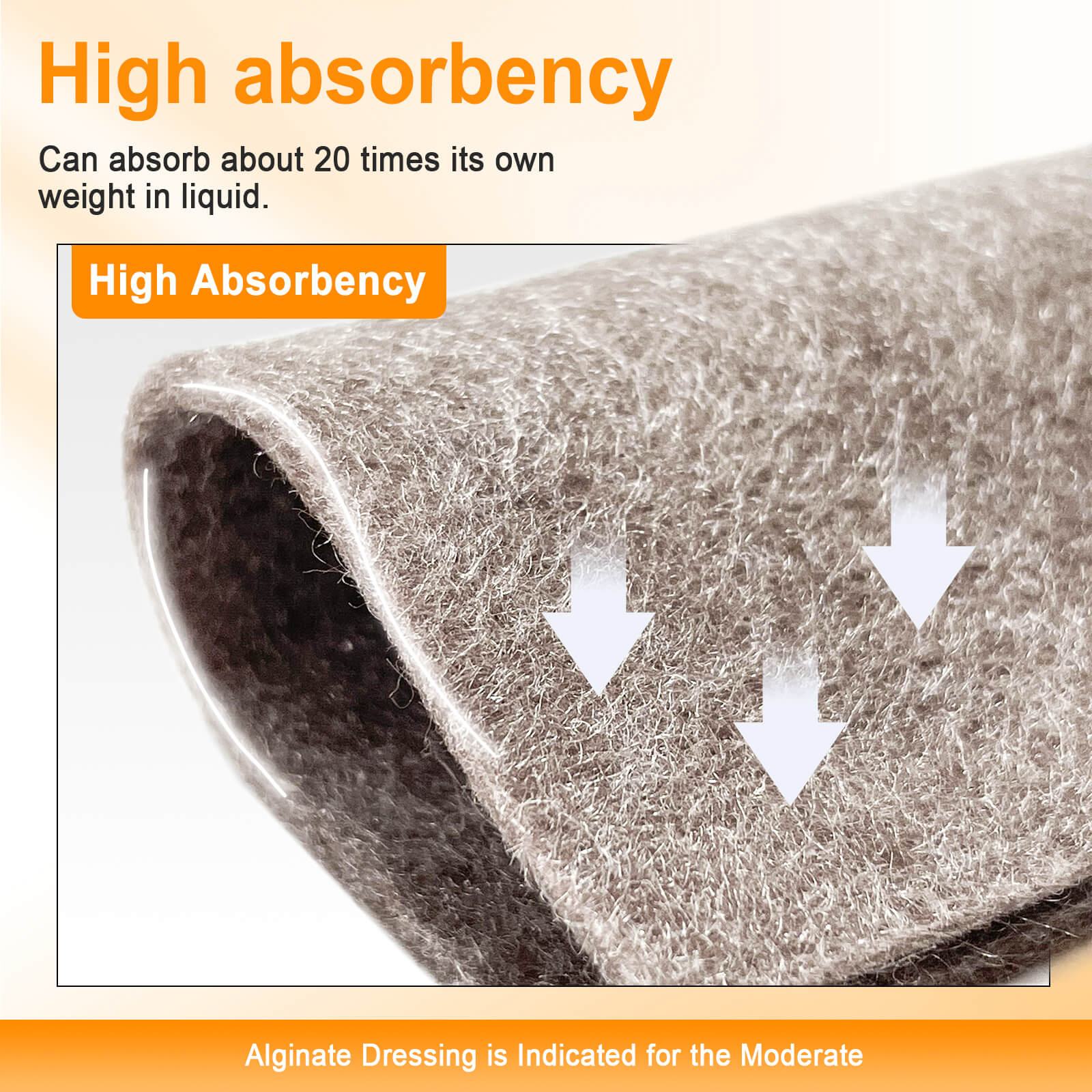 Silver alginate dressing has high absorbency