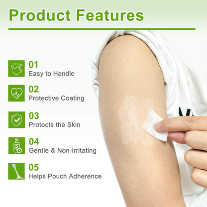 Using skin barrier wipe to form protective film on skin