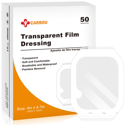 Transparent Film Dressing 4" x 4.7" by Carbou