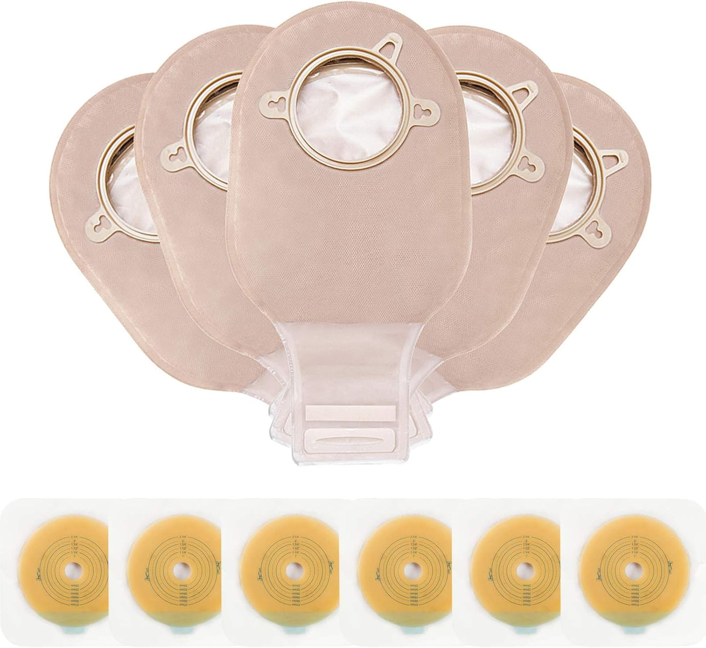 Two-piece ostomy bag with Velcro closure and hydrocolloid baseplate by Carbou