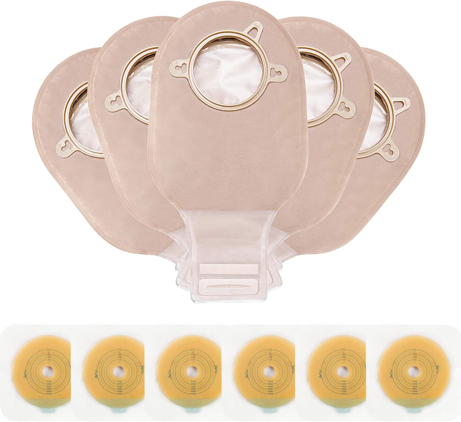 Two-piece ostomy bag with Velcro closure and hydrocolloid baseplate by Carbou