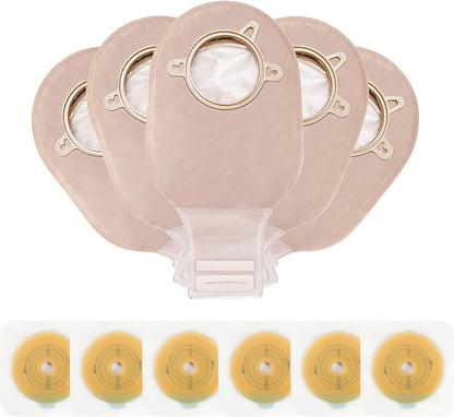 Two-piece ostomy bag with Velcro closure and hydrocolloid baseplate by Carbou