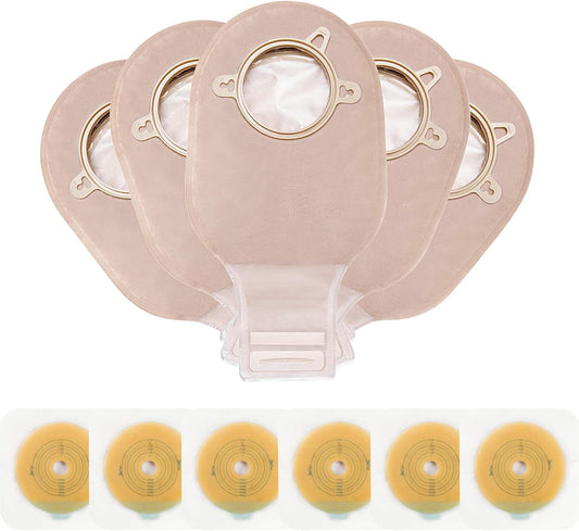 Two-piece ostomy bag with Velcro closure and hydrocolloid baseplate by Carbou
