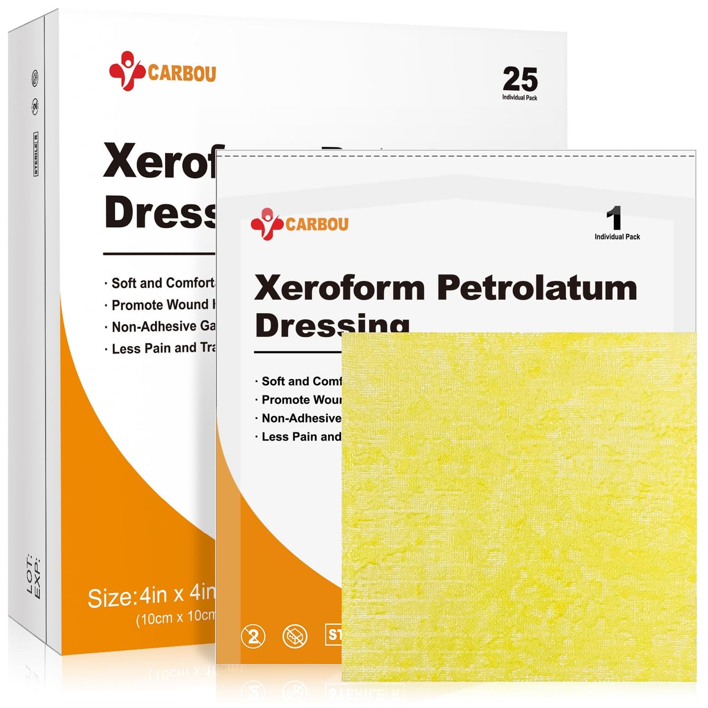 Xeroform Petrolatum Dressing 4" x 4" by Carbou
