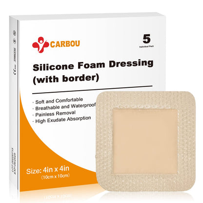 Carbou Silicone Foam Dressing with Adhesive Gentle Border