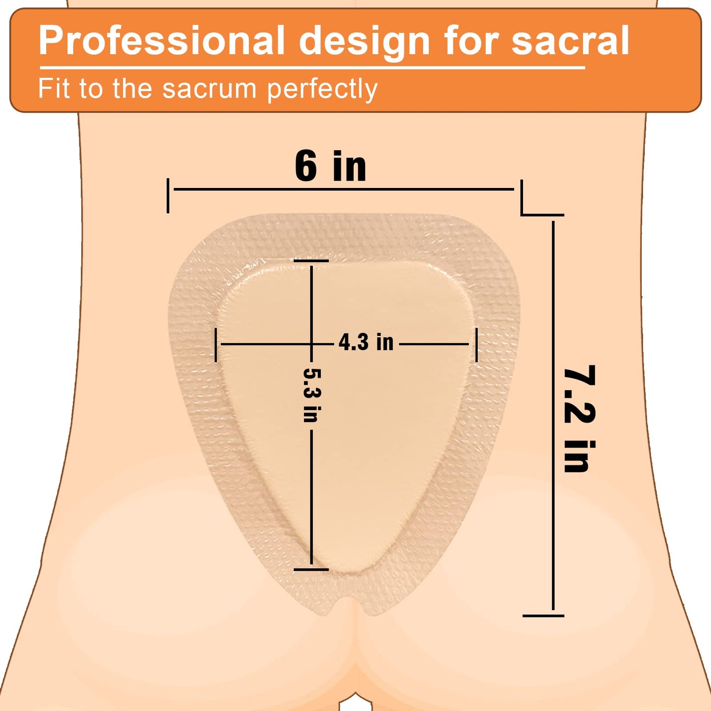 Carbou Sacrum Silicone Foam Dressing with Adhesive Border