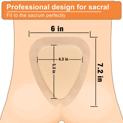 Carbou Sacrum Silicone Foam Dressing with Adhesive Border