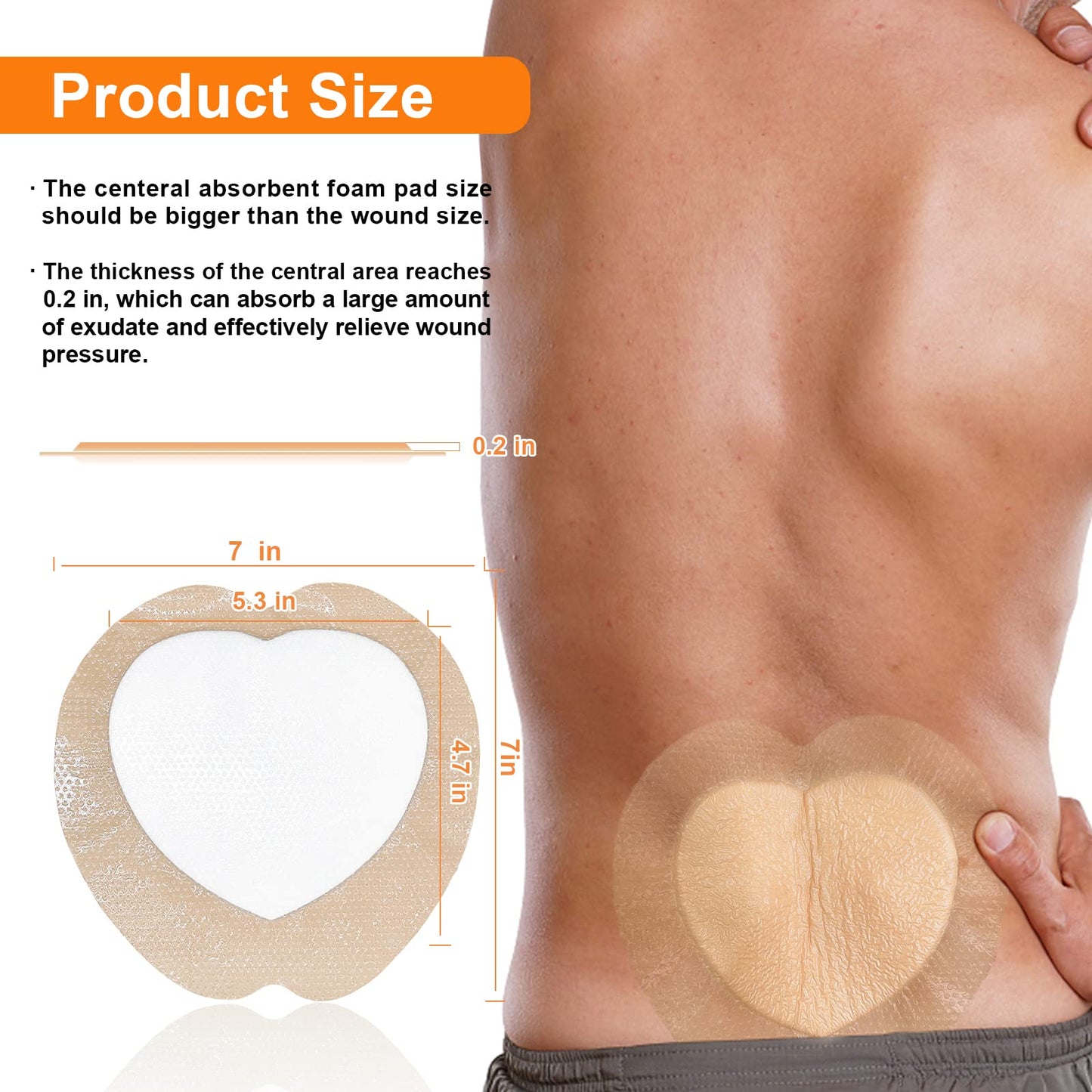 Carbou Sacrum Silicone Foam Dressing with Adhesive Border