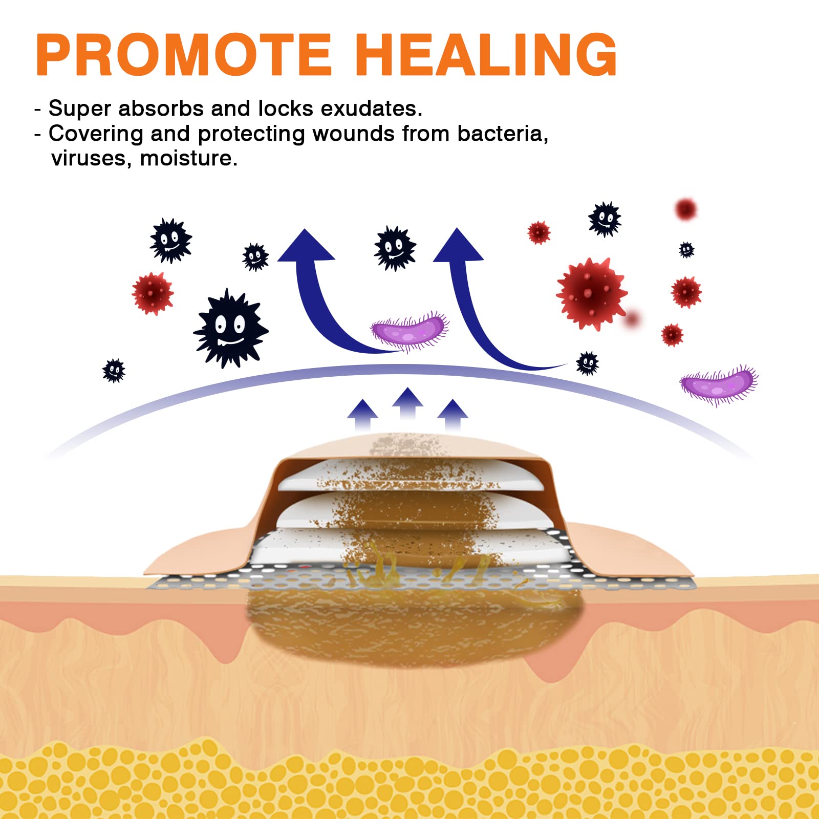 Carbou Silicone Foam Dressing with Adhesive Gentle Border