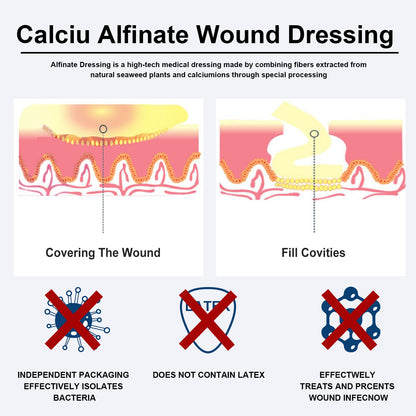 Carbou Calcium Alginate Wound Dressing, 4" x 4", 10 Pack