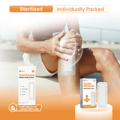 Carbou Island Wound Dressing with Bordered, 6in x 6in