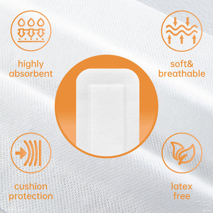 Carbou Island Wound Dressing with Bordered, 6in x 6in