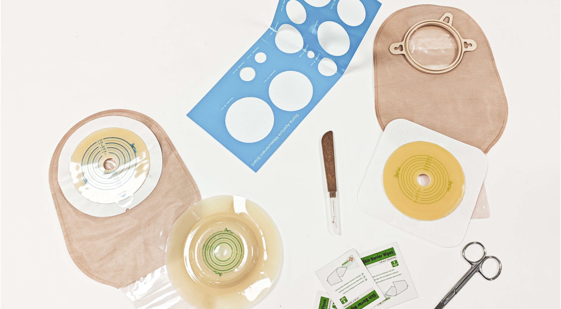 Carbou ostomy supplies, including one-piece and two-piece bag, flat and convex wafer