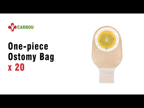 Carbou 20pcs One-Piece Drainable Ostomy Pouch with Closure, Cut-to-Fit