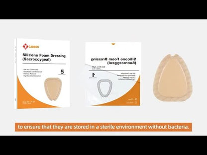 Carbou Sacrum Silicone Foam Dressing with Adhesive Border