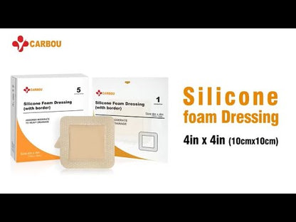 Carbou Silicone Foam Dressing with Adhesive Gentle Border