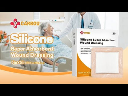 Carbou Silicone Super Absorbent Wound Dressing