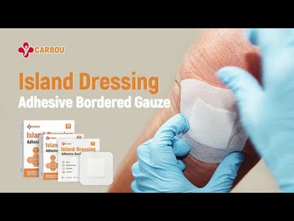 Carbou Island Wound Dressing with Bordered, 6in x 6in