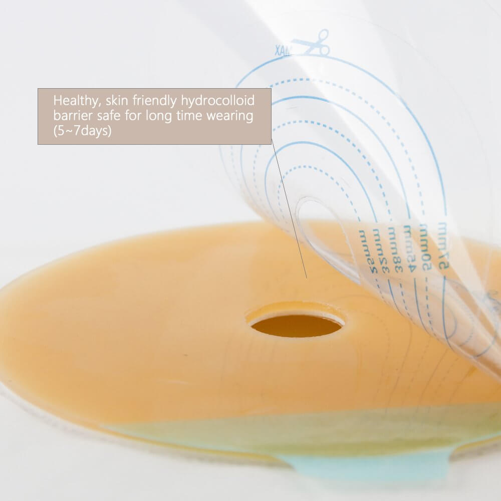 Hydrocolloid ostomy barrier safe for long time wearing